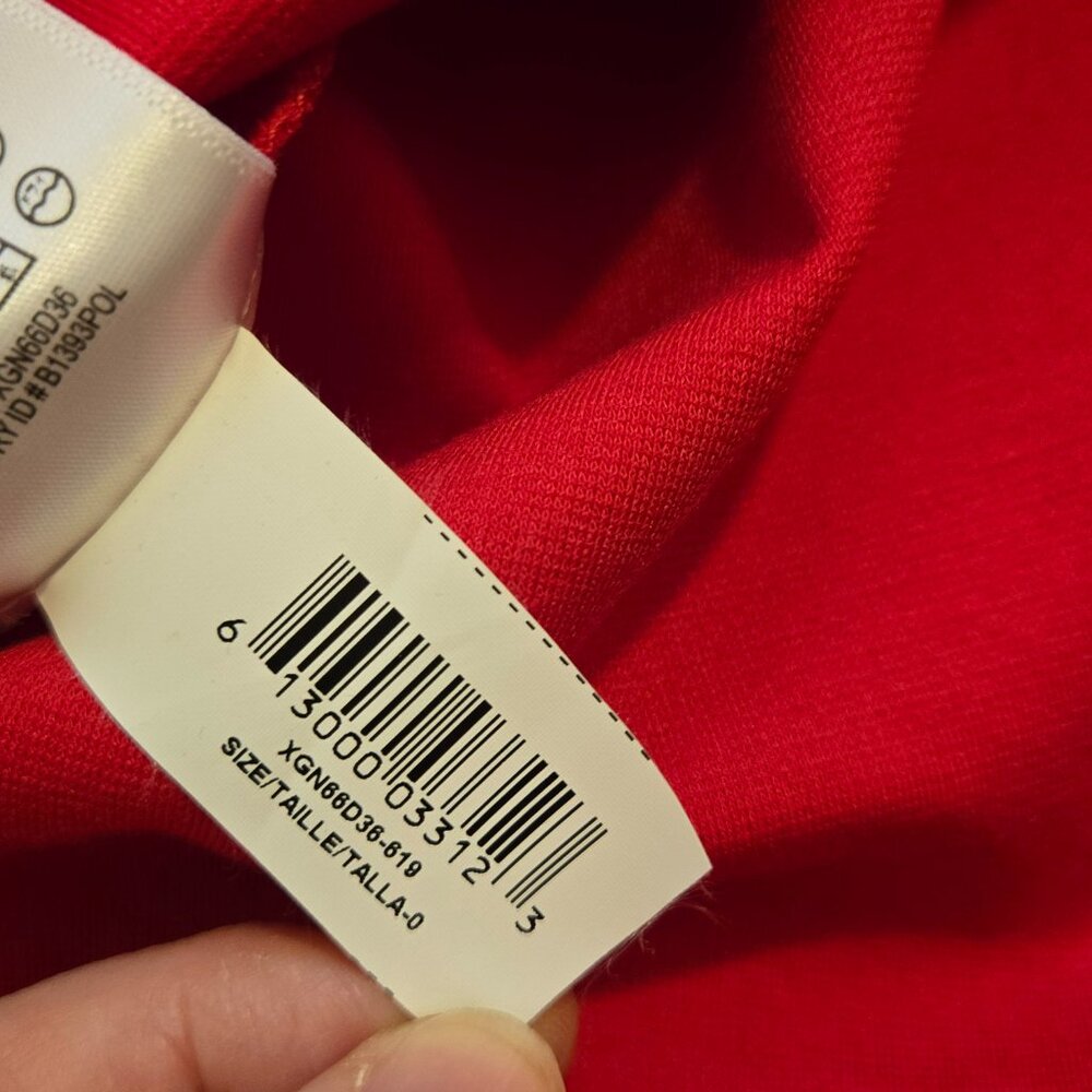 BCBG Generation red ruffle sleeveless dress Size 0 fit and flare cocktail Skater - Picture 8 of 8